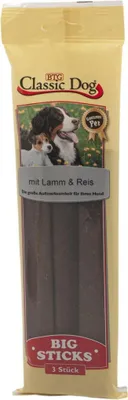 Produktbild von BTG Classic Dog Classic Snack Big Sticks Lamm & Reis 3er Pack, Snacks, Hund, Adult, Lamm, Reis