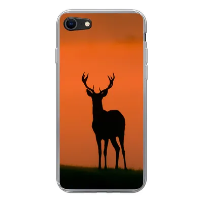 Produktbild von MuchoWow® Handyhülle Schutzhülle Hülle für iPhone 8 Hirsch - Scherenschnitt - Nebel Silikon Softcase Handy Hülle - Schutzhaube