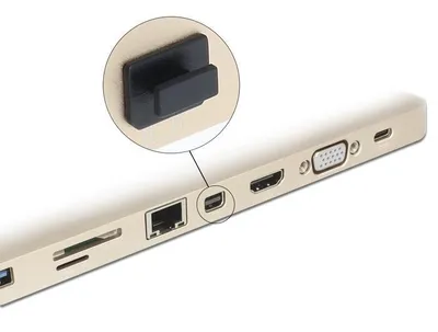 Productafbeelding van 10x Delock 64026 DELOCK Staubschutz für mini-Displayport-Bu. m.Gr. schw. 1