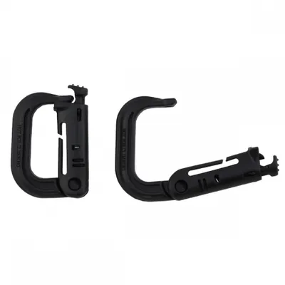 Produktbild von MFH Karabiner Plastik  MOLLE schwarz 2er Pack Karabinerhaken Clip Camping NEU