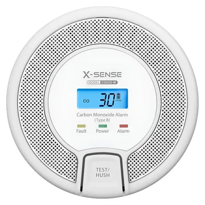 Produktbild von X-Sense CO03D-W, Kohlenstoffmonoxid-Melder, Kabellos, Weiß, Grau, 868 MHz, 85 dB, Akku
