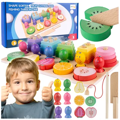 Produktbild von MalPlay Holzpuzzle und angeln mit Magnete Steckpuzzle Spielzeug Lernspielzeug Kinder ab 3 Jahren