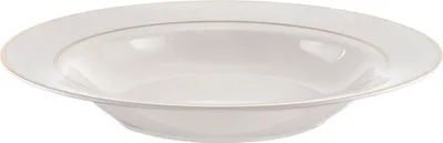 Zdjęcie produktu dla AMBITION Aura Silver 23 cm - porcelanowy talerz głęboki / talerz obiadowy / talerz do zupy