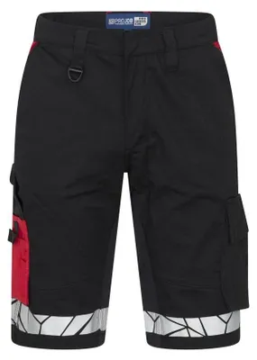 Produktbild von Projob - "7510" Arbeitshose Shorts für Herren ET1136 (36R) (Schwarz/Rot)