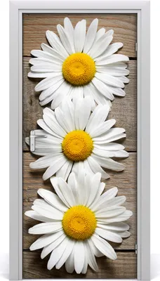 Produktbild von Tulup Türaufkleber 95x205 cm Dekorative Aufkleber Selbstklebend Wasserdichte Tapete Abnehmbar Schlafzimmer Wohnzimmer Wohnkultur - Kamille Holz