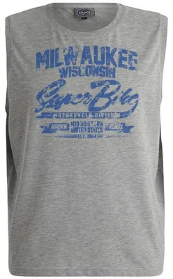 Produktbild von Übergrößen Tanktop Milwaukee blau AHORN SPORTSWEAR Grey Melange 9XL