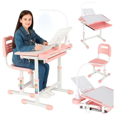 Immagine prodotto di Set da scrivania per bambini con cassetto, sedia e lampada