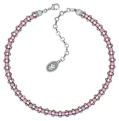 Produktbild von KONPLOTT Collier Neon Lights Gliederkette Kristallglas Pink Altsilber