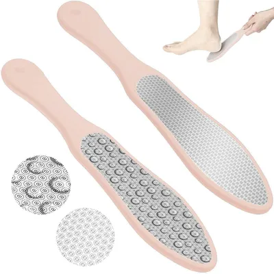 Produktbild von Hornhautentferner Doppelseitig Edelstahl Fußfeile Rosa Pink