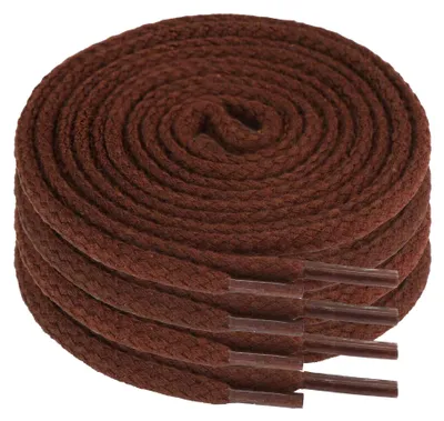 Produktbild von 2 Paar runde Schnürsenkel 120cm Braun Baumwolle – Stark & langlebig