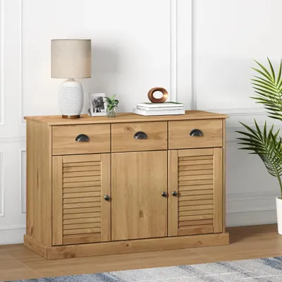 Image de vidaXL Sideboard avec tiroirs VIGO 113x40x75 cm Pin massif