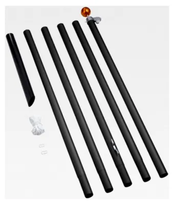 Produktbild von Teilbarer Aluminium-Fahnenmast (6 Meter, Schwarz)