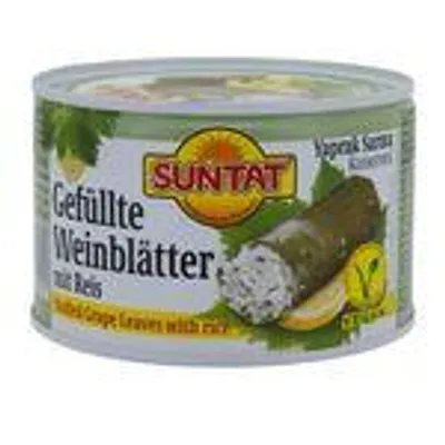 Immagine prodotto di Suntat Foglie di vite ripiene con riso – 400 g – Yaprak Sarma, pronte da servire