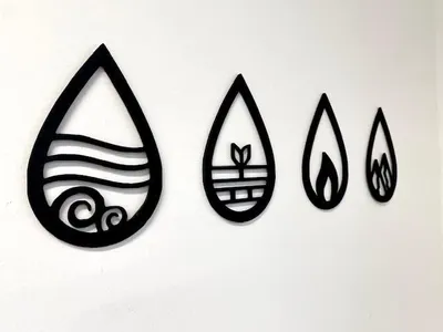Immagine prodotto di Pet-Jos decorazione murale 4 elementi 4 elementi in legno 82x20 cm nero