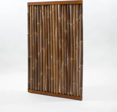 Produktbild von BambusBASIS Modul5 Zaunfeld mit Abschlussprofilen Cortenstahl hell 182 x 90 cm