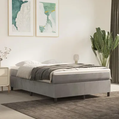 Obrázek produktu pro Box spring postel s matrací světle šedá 140x200 cm samet, 3144681  HangarStore.cz