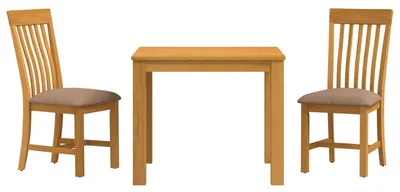 Image de vidaXL, ensemble de salle à manger, 3 pièces, gris, bois massif chêne