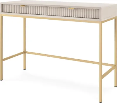 Obrázok produktu pre Selsey VELLORE - toaletný stolík so zásuvkou, béžový so zlatým rámom, 104 cm