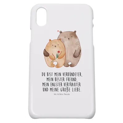 Produktbild von Mr. & Mrs. Panda Iphone 10 Handyhülle Bären Liebe - Weiß - Geschenk, X, Partner, Verknallt, Blume, Freundin, Kuscheln, Hülle, Jahrestag, Umarmung, Cover, Handy