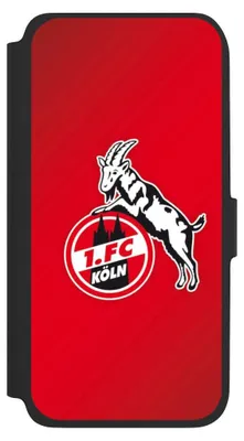 Produktbild von NIVOCASE Klapphülle für Samsung Galaxy A17 5G  Handyhülle aus Kunst Leder NIVOflip schwarz 1. FC Köln EffZeh Offizielles Lizenzprodukt