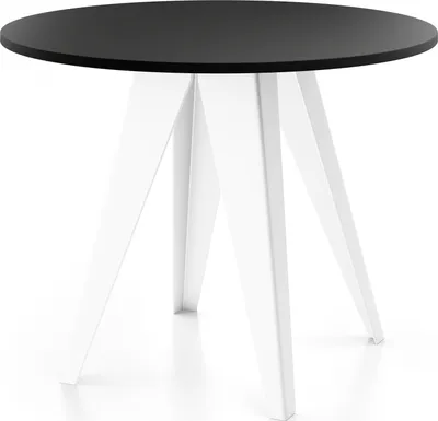 Produktbild von Esstisch Glory Weiß im Industriestil - Modern, Rund - Ausziehbar von 100 cm bis 140 cm, Pulverbeschichtete Metallbeine - Schwarz