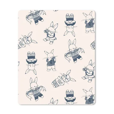 Produktbild von MuchoWow® Mauspad Mousepad Kaninchen - Vintage - Schnittmuster 30x40 cm - Mousepads - Maus Mat - Pad - Mausunterlage - Mausmatten