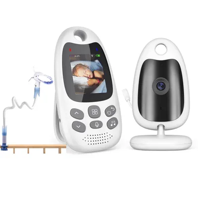 Image de Babyphone avec caméra Fonction vox portable Capteur de température Vision nocturne Vidéo Babyphone 2,4 Ghz Veille intelligente Baby monitor avec support
