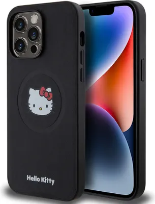Produktbild von Hello Kitty iPhone 15 Pro Max Back cover case - Kitty Head - Black