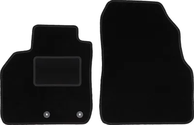 Image de Tapis de sol avant velours sur-mesure pour Renault Grand Scenic II (2003-2009, monospace) noir, jeu 2 pièces, fixations - STANDRAD