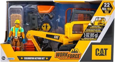 Produktbild von CAT Bagger Spielset mit Figur und Zubehör für kleine Bau-Fans