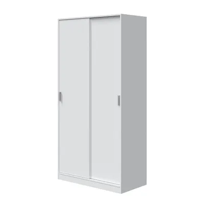 Produktbild von Schwebetürenschrank >MAX< in Weiß - 100x200x50 (BxHxT)