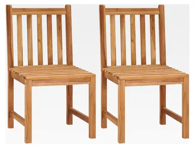 Produktbild von Gartenstühle 2 Stück, Gartenmöbel, Balkonstühle, Bistrostuhl, Armlehnenstuhl, Massivholz Teak