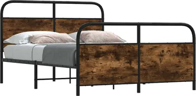 Produktbild von "2026 Promotion" Metallbett ohne Matratze - Räuchereiche - 140x200 cm - Polsterbett CC17607