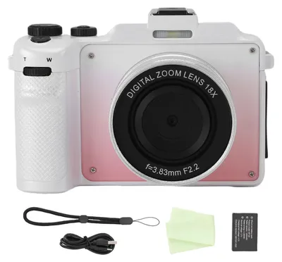 Produktbild von 5K-Digitalkamera, HD, 80 MP, WLAN, vorderes und hinteres Objektiv, 18-facher Zoom, Vlog, Anti-Shake, mit Handschlaufe für Fotografie, Video, Farbverla