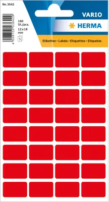 Produktbild von HERMA Vielzweck Etiketten 12 x 19 mm rot 160 Etiketten