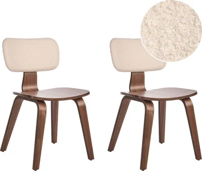 Image de Lot de 2 chaises de salle à manger en bois Lucinda Marron foncé Lumarko