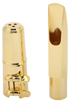 Produktbild von Tenorsaxophon-Mundstück mit Kappe, B-Ton, aus Messing, für Anfänger und Profis, Zubehör für Holzblasinstrumente
