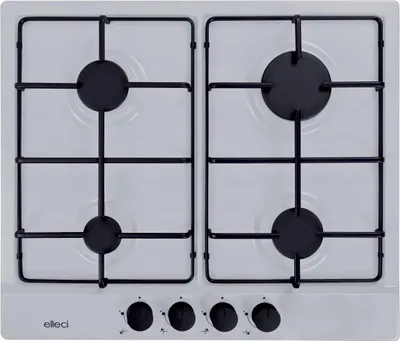 Image de Elleci Style 60 G68 Blanc Encastrable 58 cm Gaz 4 Brûleurs