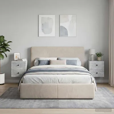 Immagine prodotto di vidaXL Comodino da parete, set da 2 pezzi, grigio cemento, 33 x 34,5 x 40 cm