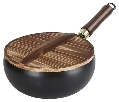 Image de Poêle, en fonte, avec revêtement antiadhésif, de 24 cm, avec couvercle