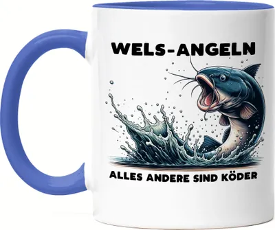 Produktbild von Wels-Angeln Alles andere sind Köder Tasse Blau Angeln Wels Hobby Fischer