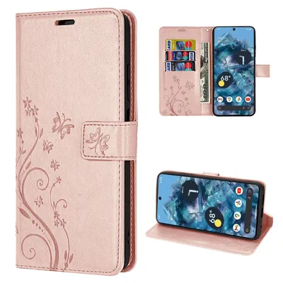 Produktbild von Hülle für Google Pixel 8A Handyhülle Klapphülle Handy Tasche Etui Rosegold