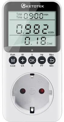 Productafbeelding van Stroommeter 3680 W, energiekostenmeter met overbelastingsbeveiliging en LCD-scherm