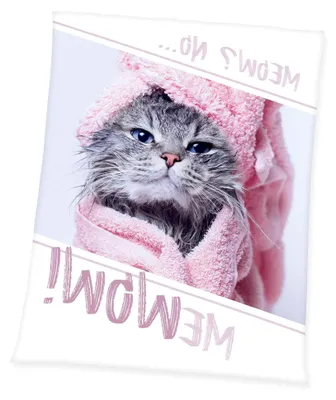 Produktbild von Fleecedecke Katze, 130 x 170 cm, 100% Polyester, Fleece