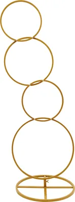 Image de Cadre floral décoratif pour mariage, hauteur 1,63 mètre, amovible, pour décoration de fête (rond, doré)