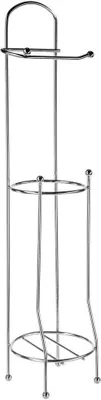 Produktbild von 5five Toilettenpapierhalter - stehend - mit Reservoir - silber - Metall - 66 cm