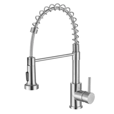 Produktbild von AICA Edelstahl Wasserhahn ausziehbar 360° schwenkbar 2 Strahlarten Mischbatterie
