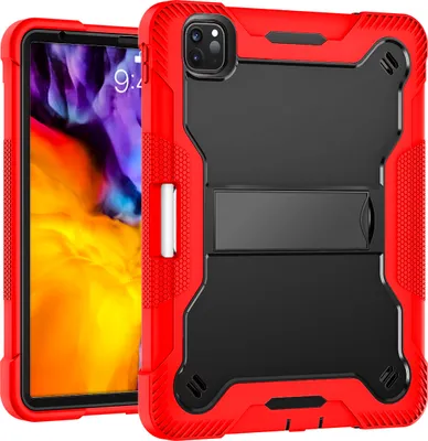 Produktbild von Schutzhülle für iPad Air 5 /Air 4 /iPad Pro 11 2022/2021/2020/2018, iPad 10,9 Air 5th/4th Gen Robust Hybrid Tablet Hülle mit Ständer Rot