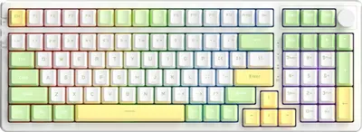 Produktbild von AJAZZ AK992 Gasket RGB Tri-Mode-Tastatur Bluetooth 2,4-GHz kabellos Mechanische GamingTastatur, Schaltern Angepasster Hot-Swap-fähiger, grüne Achse
