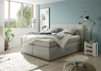 Produktbild von Boxspringbett 180x200 cm mit Bettkasten TEREZIN-09 Hotelbett in Uran schlamm